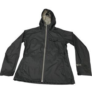 Woolrich Jacket Windbreaker Full Zip Rain Coat Hooded Women’s Small Black